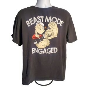 Popeye "Beast Mode Engaged" Men's XL Black T-Shirt